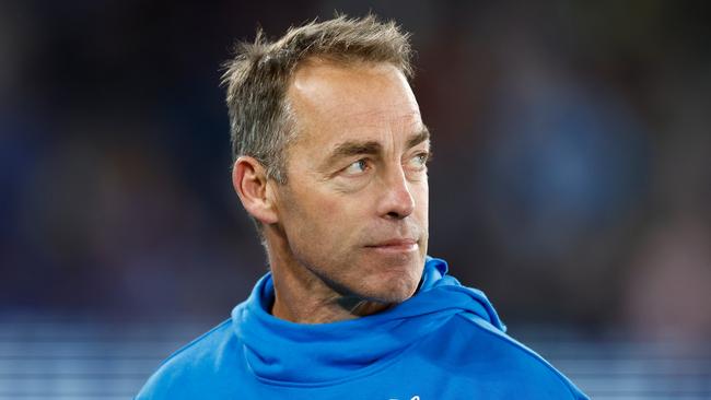 MELBOURNE, AUSTRALIA - MAY 07: Alastair Clarkson, Senior Coach of the Kangaroos looks on during the 2023 AFL Round 08 match between the North Melbourne Kangaroos and the St Kilda Saints at Marvel Stadium on May 7, 2023 in Melbourne, Australia. (Photo by Michael Willson/AFL Photos via Getty Images)