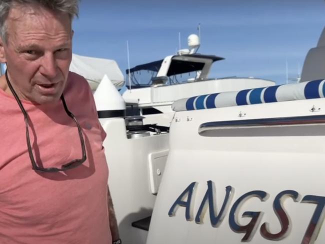 Sam Newman and his friend Sue Stanley, left Queenscliffe on May 27 and are heading to the Whitsunday Islands in Queensland, raising awareness for the Rule Prostate Cancer organisation along the way on board Sams boat ANGST. Picture: Youtube.