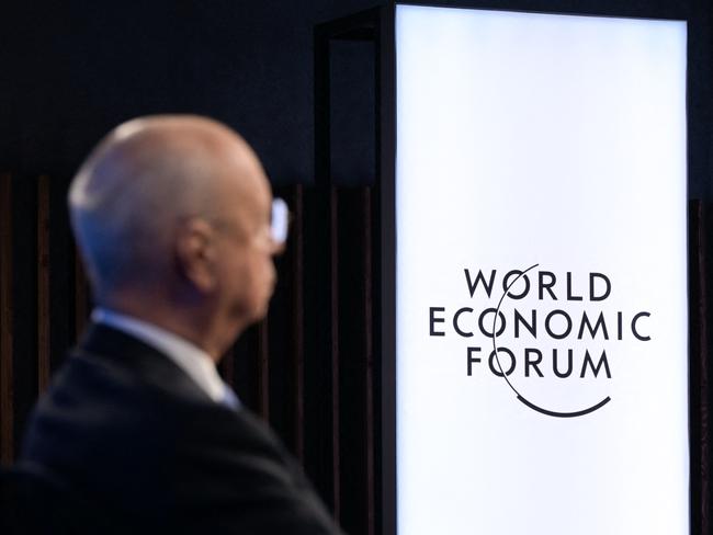 Founder and Executive Chairman of the World Economic Forum (WEF) Klaus Schwab is seen at the opening of the WEF Davos Agenda virtual sessions at the WEF's headquarters in Cologny near Geneva on January 17, 2022. - Chinese President Xi Jinping warned that confrontation between major powers could have "catastrophic consequences" in a speech to world leaders at an all-virtual Davos forum (Photo by Fabrice COFFRINI / AFP)