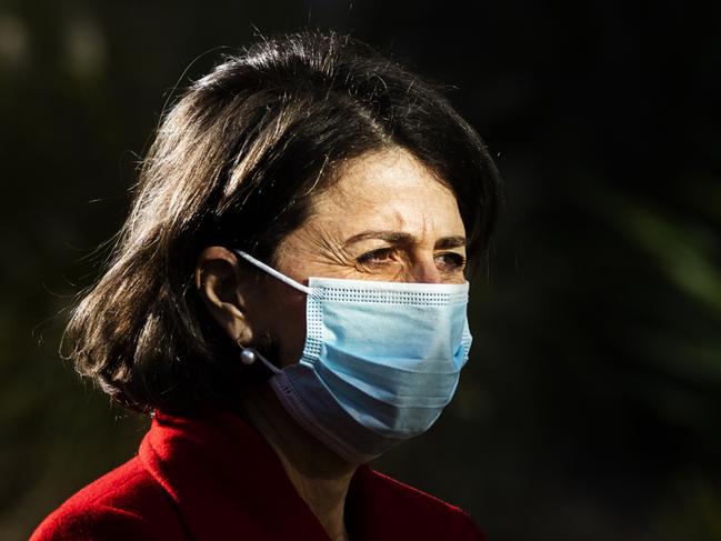 *Getty Images 2021 Top Stories Of The Year Australia* - SYDNEY, AUSTRALIA - JUNE 26: NSW Premier Gladys Berejiklian looks on during a press conference and COVID-19 update on June 26, 2021 in Sydney, Australia. NSW Premier Gladys Berejiklian has announced a two week lockdown in response to SydneyÃ¢â¬â¢s growing COVID-19 cluster. From 6pm today, all of Greater Sydney, The Blue Mountains, The Central Coast and Wollongong will go into a lockdown until Friday 9 July. (Photo by Jenny Evans/Getty Images)