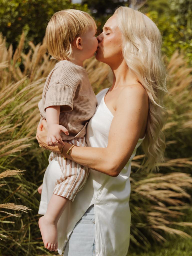 Dara Hayes with toddler son Lando, who is now a big brother.