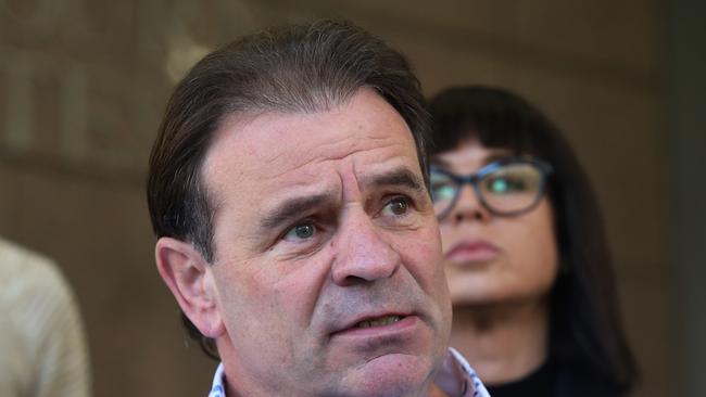 CFMMEU Secretary John Setka leaves  the Melbourne Magistrate court with his wife Emma Walters. Wednesday, June 26. 2019. Picture: David Crosling