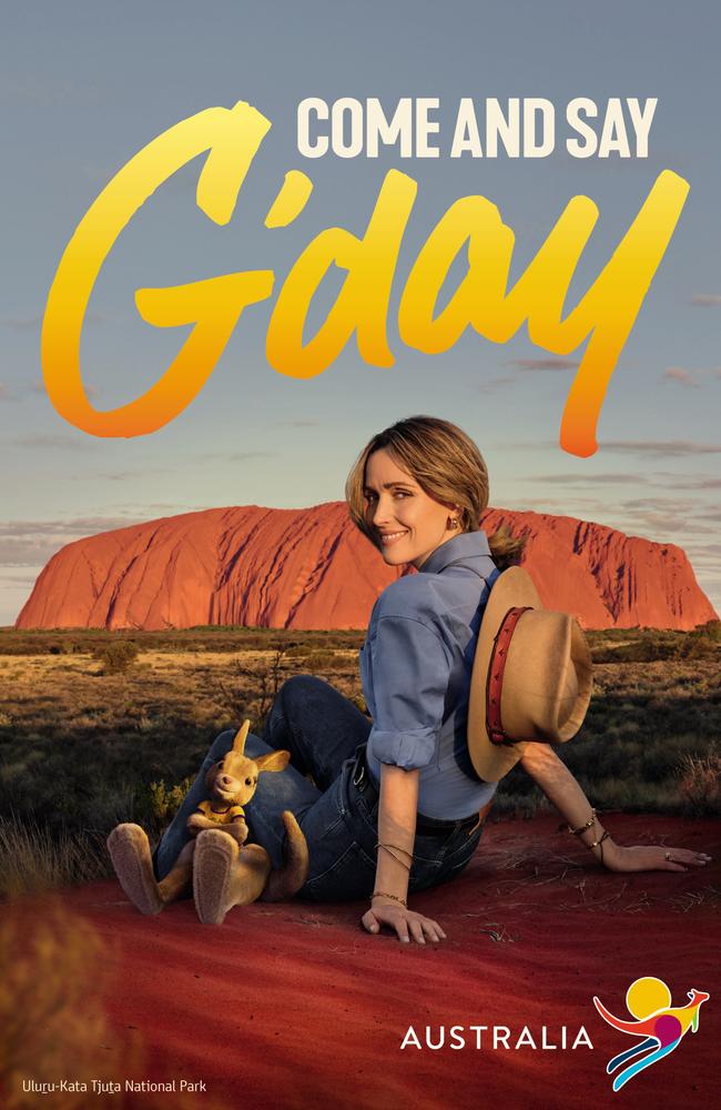 Tourism Australia’s new “Come and say G’Day” campaign features kangaroo Ruby, voiced by Rose Byrne. Picture: Supplied