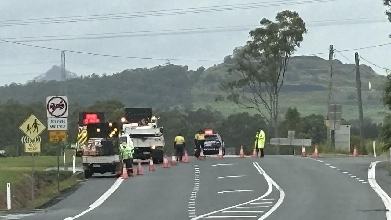 Police have closed the road where a teenage is feared dead after a serious crash near Purga. Picture: Brayden Heslehurst