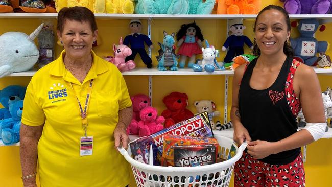 Tamie Buchanan has donated personal hygiene products and boardgames to the Brighter Lives Townsville Hospital Foundation.