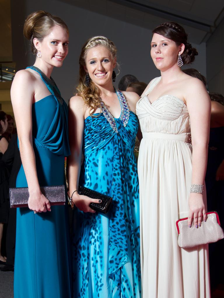 Madeline Murray, Cassie Deacon-Casey and Madeline Johnson at the 2012 Kormilda College formal. Picture: SHANE EECEN / NT NEWS