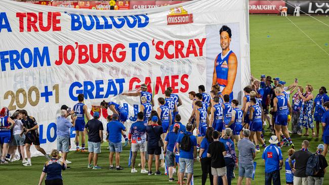 Gold Coast Suns v Western Bulldogs 2025 AFL match at TIO Stadium. Picture: Pema Tamang Pakhrin