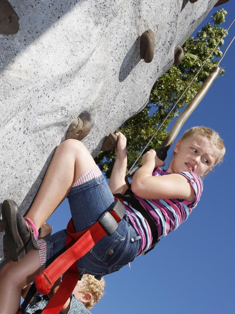 2009: Kids enjoy rock climbing at the Royal Darwin Show