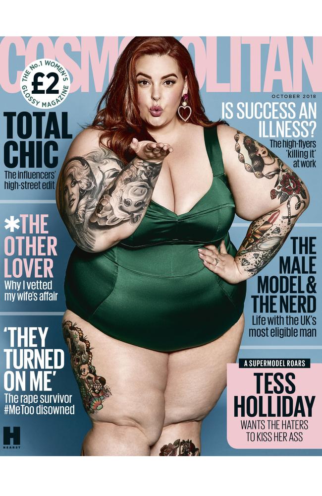 Tess Holliday on the cover of Cosmopolitan magazine.