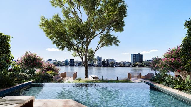 A digital render of River House by Fortis, planned for a site on the Brisbane River