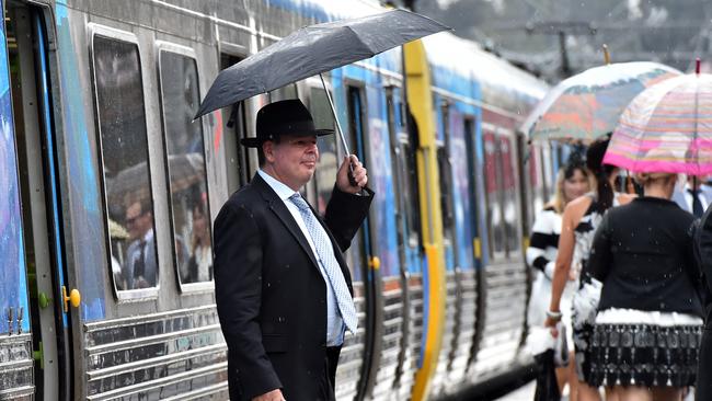 Racegoers will be monitored by drones en route to Flemington. Picture: Jay Town