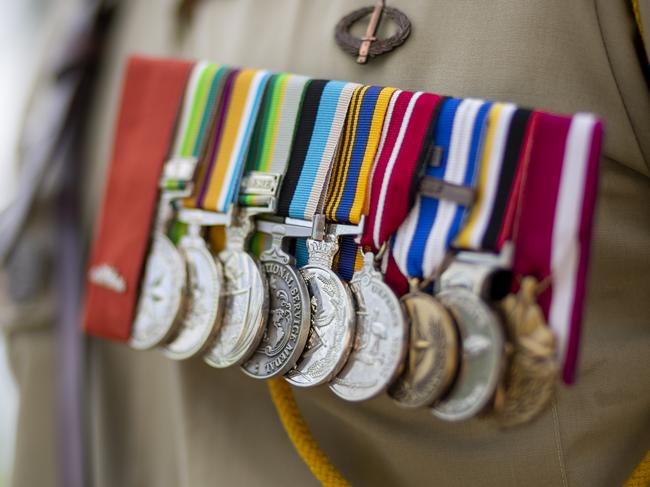 Generic images of Australian  Defence medal. Generic image for ANZAC Day. Picture: Floss Adams.