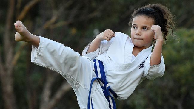 Summer Sultan 8, shows off her karate style. Picture: David Smith