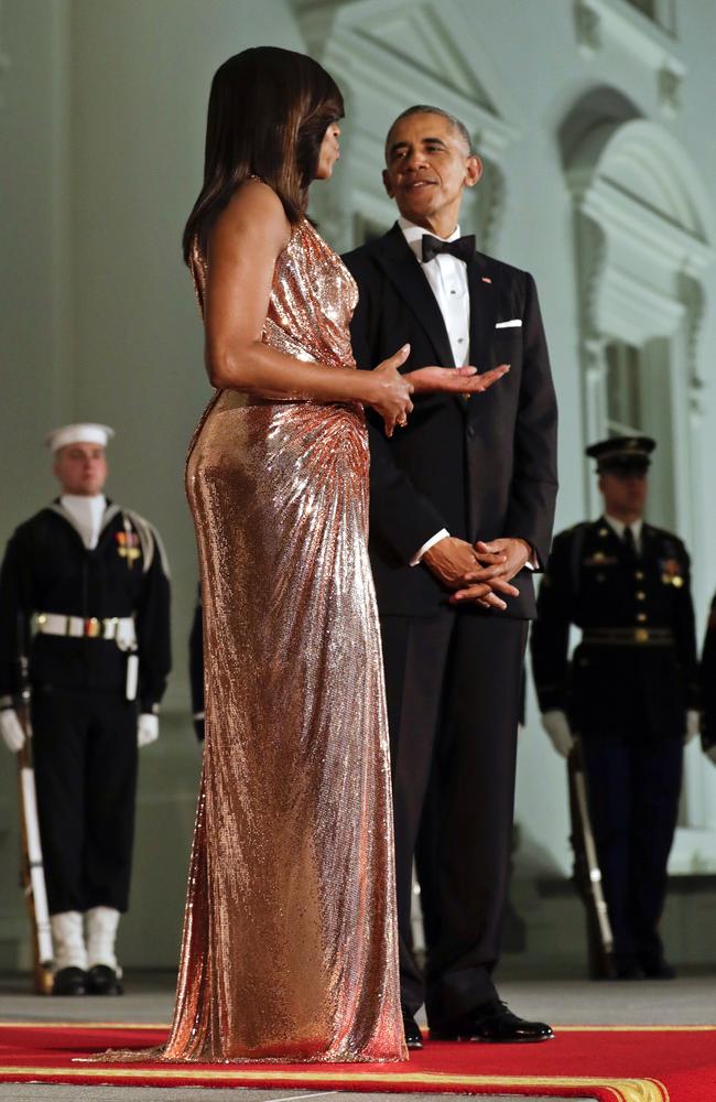 Michelle Obama Shines In White Brandon Maxwell Dress At Singapore