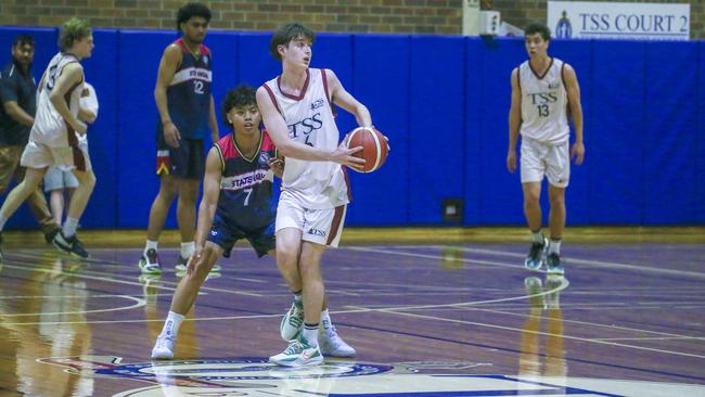 Jack Tweedy. GPS basketball The Southport School v Brisbane State High School at TSS. Picture: Glenn Campbell