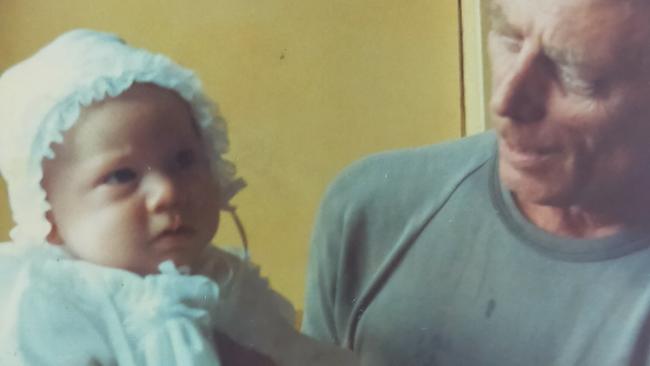 Macleay Island woman Linda Brown is fighting a NSW hospital for the right to visit her ailing dad, Robert, pictured here with her as a baby.