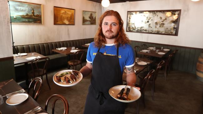 Harry Pearce of Lupo with some dishes. Photo by Richard Gosling