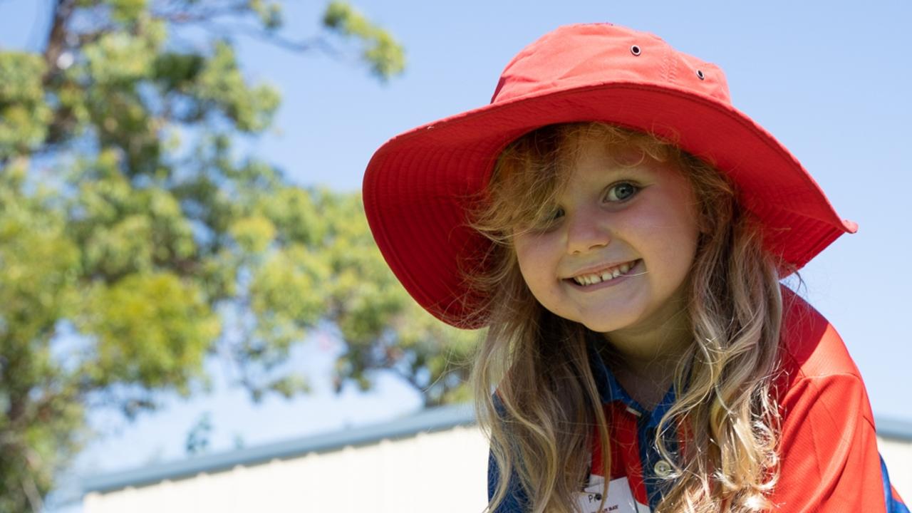 Tin Can Bay State School student Everleigh Commandeur-Woods on her first day of prep.