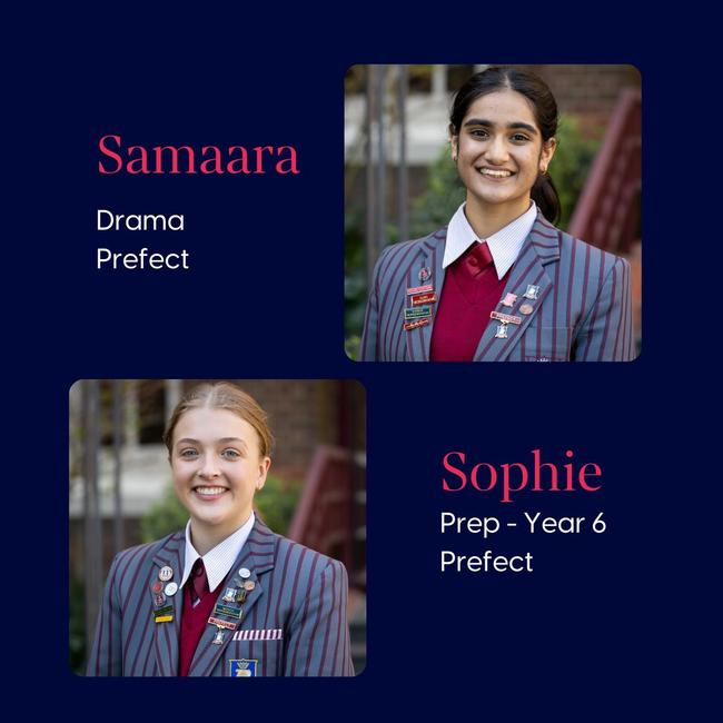 Genazzano FCJ College Student Leadership Team 2025: Samaara and Sophie.