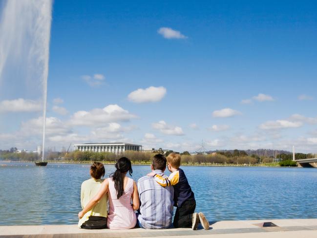 Lake Burley Griffin in Canberra – could it be part of our first travel bubble? Picture: Supplied