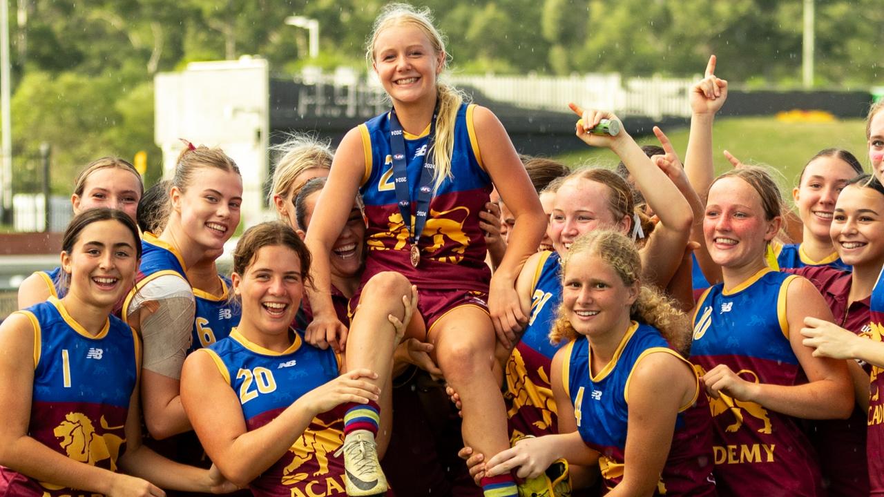 Molly Ferguson and Lions teammates - some of whom were also in the state 16s side. Picture: Ben Grimes