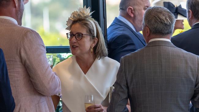 Premier of Victoria Jacinta Allan enjoying the hospitallity at this years Melbourne Cup. Picture: Jason Edwards,