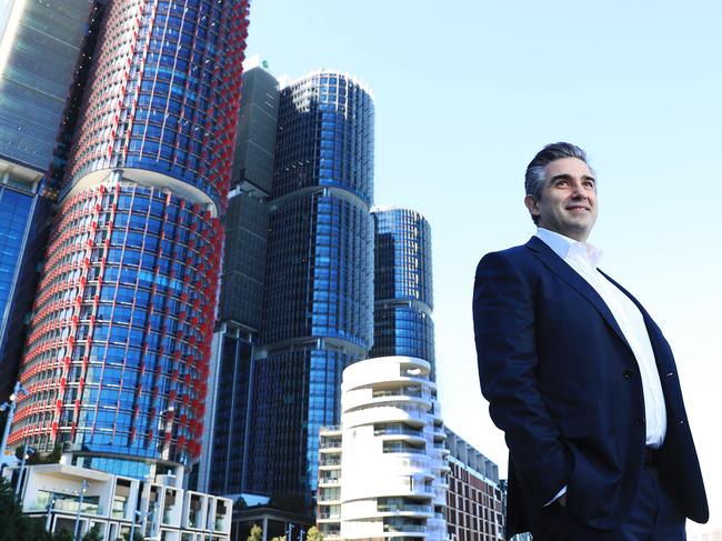 8/9/21: Lendlease CEO & MD Tony Lombardo at Barangaroo in Sydney which was built by Lendlease. John Feder/The Australian.