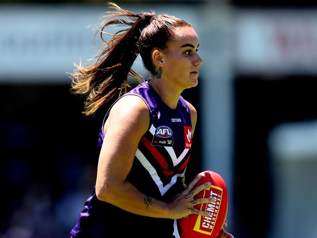 Gemma Houghton dominated for Fremantle against GWS. Picture: Will Russell/AFL Photos via Getty Images