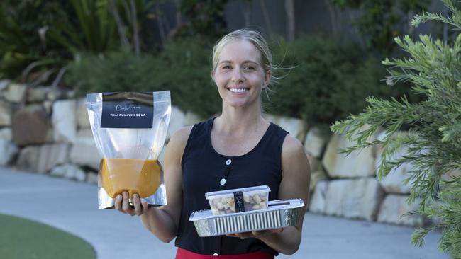 Penny Culpo of Chez Nous Corporate Catering and The Joinery at West End has had to turn to making pre-prepared meals to get her business through a ban on events caused by coronavirus restrictions. Picture: Mark Cranitch