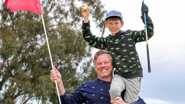 Patrick’s dad was excited to see his son’s impressive achievement. Picture: Tim Carrafa.