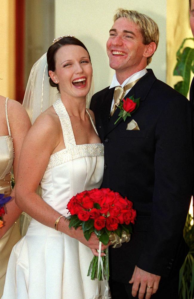 Jason and Megan (nee Legge) Akermanis’ wedding at Nudgee College chapel, in Brisbane in 2001.