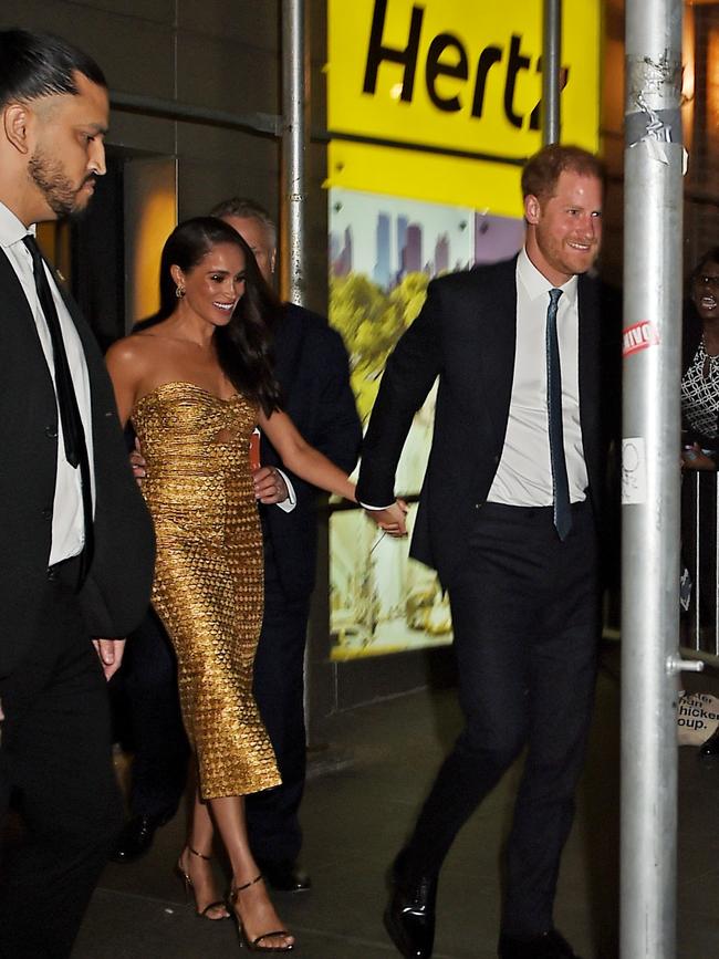 Meghan Markle, Duchess of Sussex and Prince Harry, Duke of Sussex arrive at the ceremony.