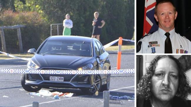 Bartholomew Peter Dornbusch (bottom right), accused of attempted murder after a bloody rampage in an alleged stolen truck left a police officer seriously injured.