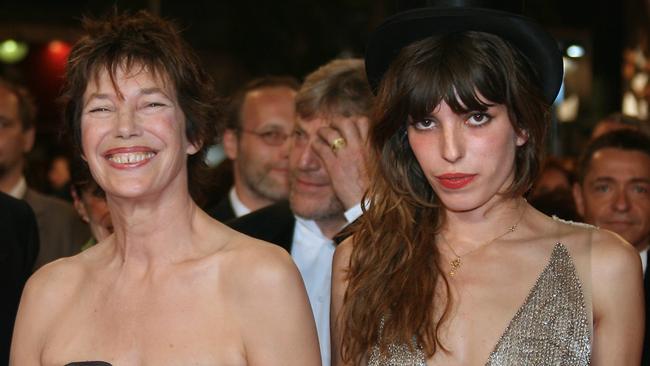 Jane Birkin and her daughter French actress Lou Doillon at Cannes in 2007. Picture: AFP