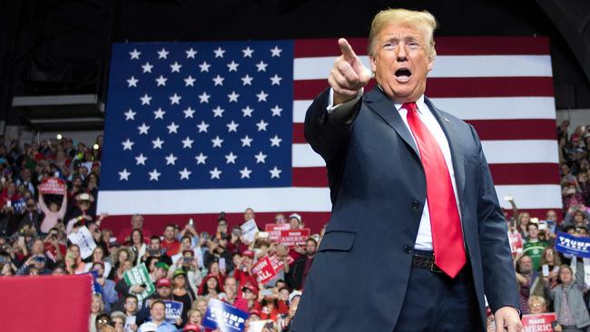 US President Donald Trump at a Make America Great Again rally in Fort Wayne, Indiana on November 5.