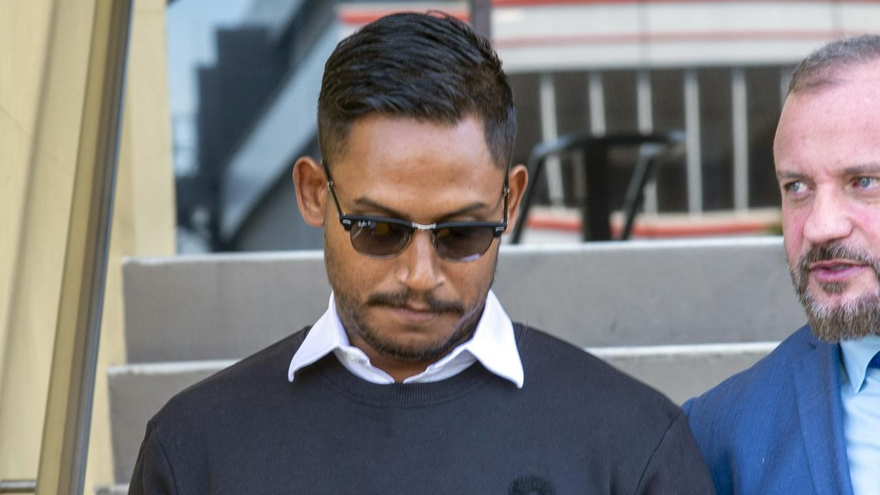 Ben Barba and his lawyer Campbell MacCallum leave Mackay court in May.