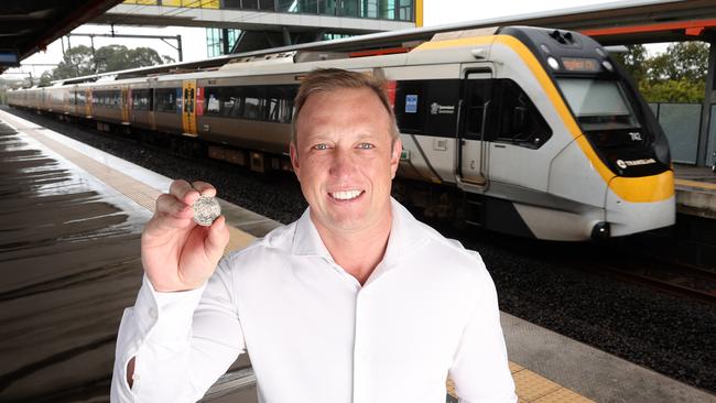 Queensland Premier Steven Miles with 50c when he announced the move in May. Picture: Annette Dew