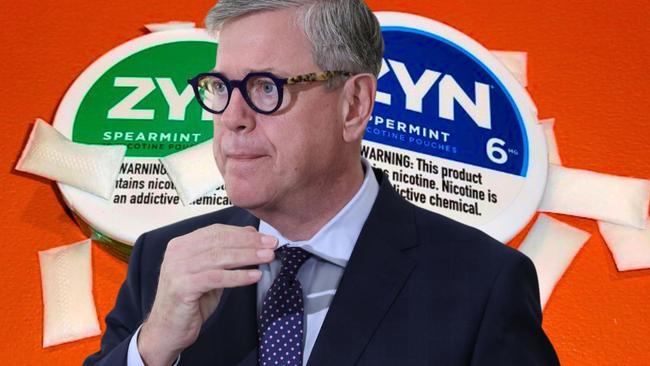 Health Minister Tim Nicholls has banned nicotine pouches with the new laws including massive fines.