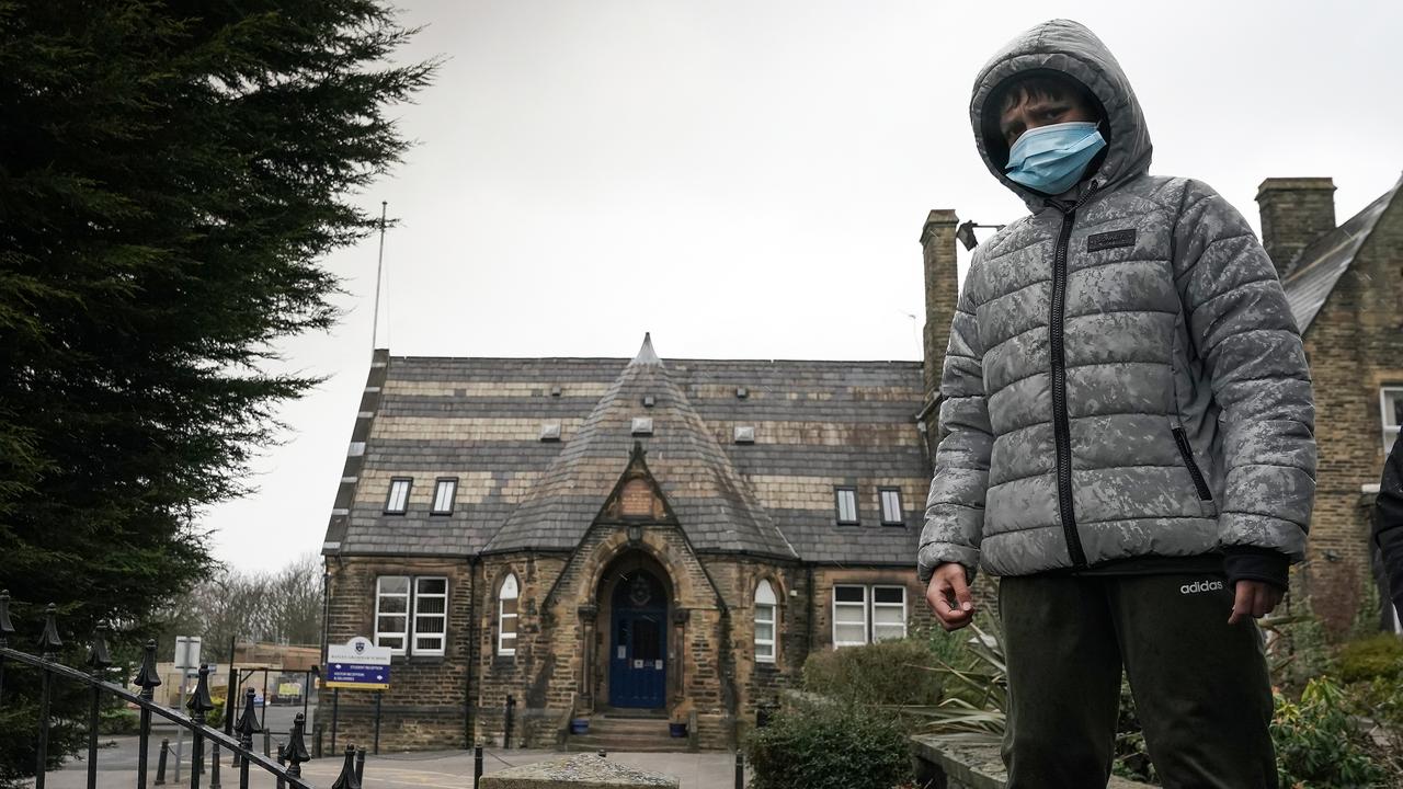 The teacher is receiving police protection as protesters have spent two days gathering outside of the school forcing it to close. Picture: Christopher Furlong/Getty Images