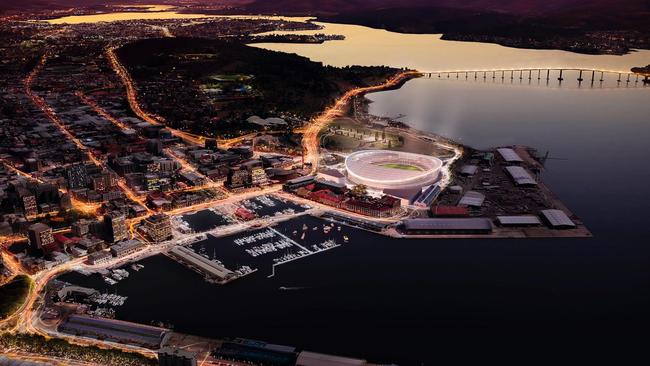 FIRST LOOK: New designs of what Hobart's new AFL stadium at Macquarie Point could look like. Images supplied by AFL