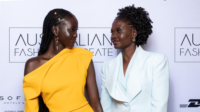 Adut Akech and her mother Mary at the Australian Fashion Laureate awards. Picture: Wendell Teodoro