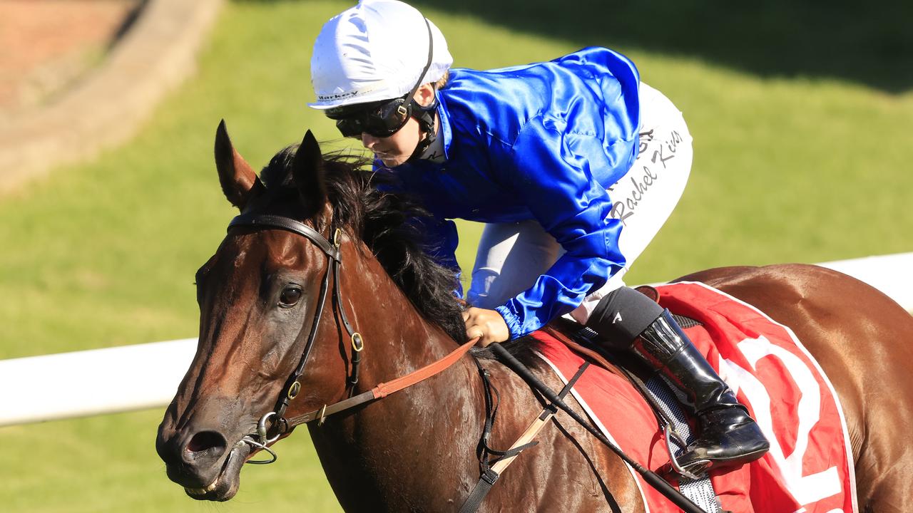 SYDNEY, AUSTRALIA - FEBRUARY 20: Rachel King on Emanate  wins race 8 the Sharp Extensive IT Handicap during Sydney Racing at Rosehill Gardens on February 20, 2021 in Sydney, Australia. (Photo by Mark Evans/Getty Images)