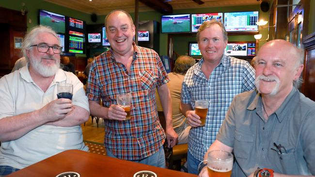 Pub patrons Craig Cockburn, John Both, Dave Kelly and Stuart Murray.