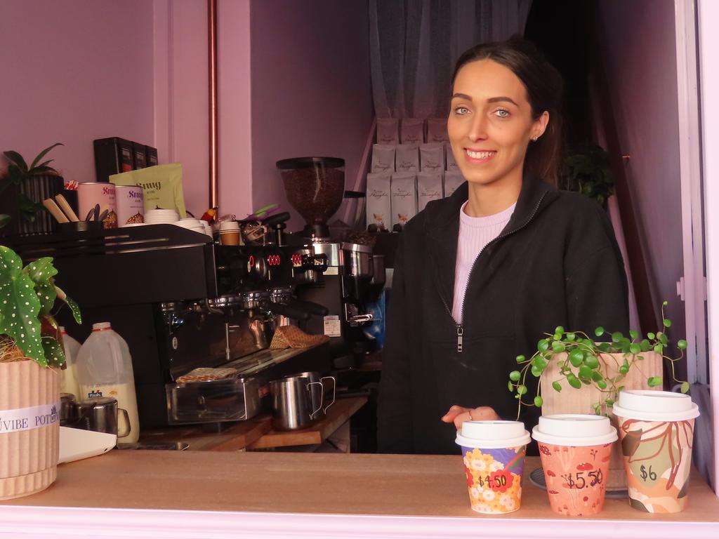 Tia Loulas introduces Kahma Coffee to Mount Gambier. Picture: Arj Ganesan