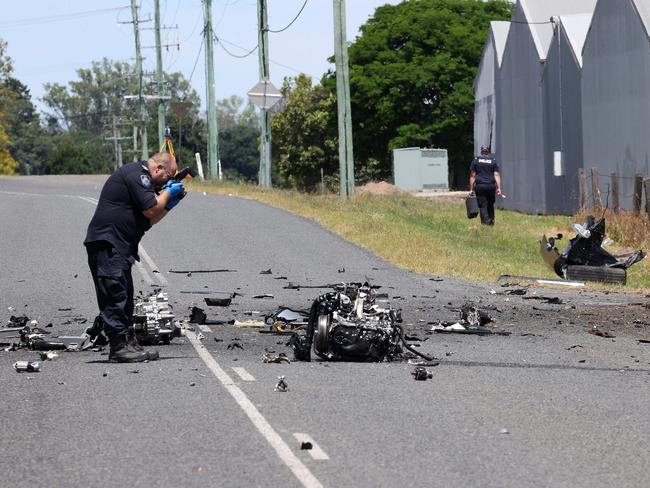 Reports suggest the car left the road while trying to overtake a truck. Picture: Liam Kidston.