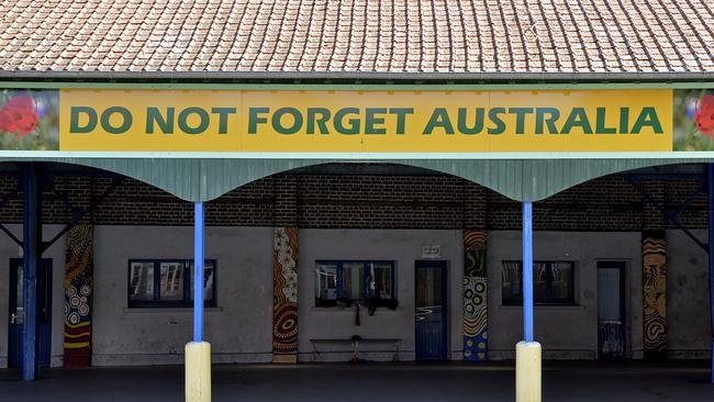 A school in Villers-Bretonneux which was funded by the children and families of Victoria. Picture: David Dyson