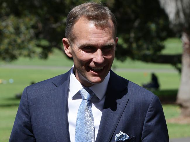 Education Minister Rob Stokes outside Parliament House in Sydney. Picture: Jonathan Ng