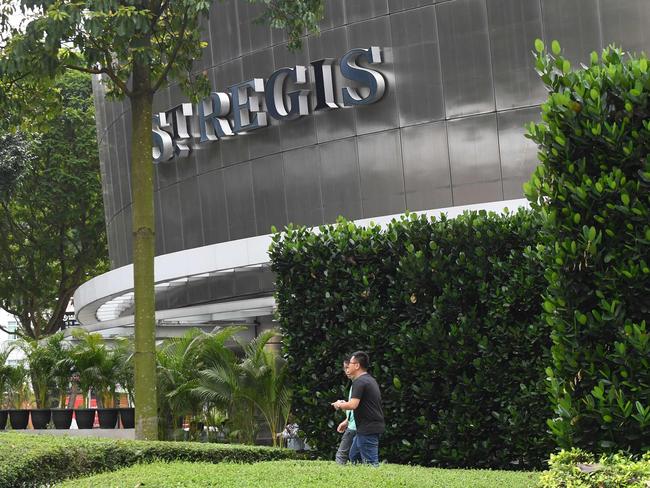 Kim Jong-un is staying at the exclusive St Regis hotel in Singapore. Picture: AFP