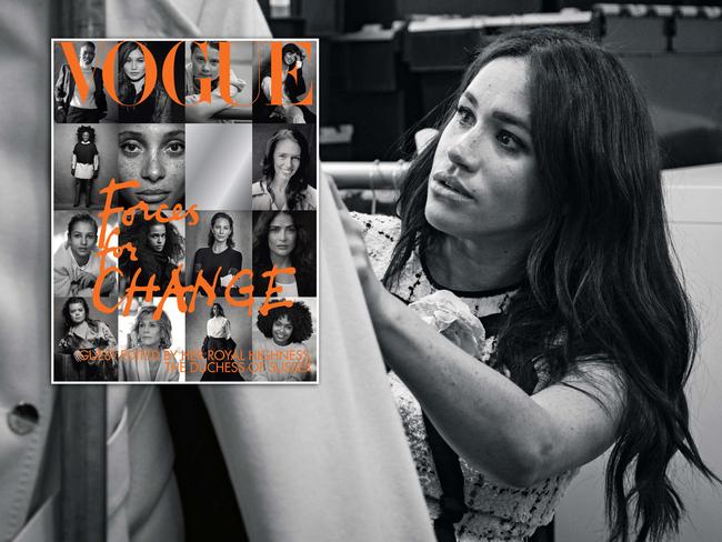 This undated handout photo issued on July 28, 2019 by Kensington Palace shows Britain's Meghan, Duchess of Sussex, Patron of Smart Works, in the workroom of the Smart Works London office. - Prince Harry's wife Meghan will guest edit the September issue of iconic fashion magazine British Vogue, which will see her in "candid conversation" with former first lady Michelle Obama. (Photo by @SussexRoyal / KENSINGTON PALACE / AFP) / XGTY / RESTRICTED TO EDITORIAL USE - MANDATORY CREDIT "AFP PHOTO / @SUSSEXROYAL" - NO MARKETING NO ADVERTISING CAMPAIGNS - NO COMMERCIAL USE - NO THIRD PARTY SALES - RESTRICTED TO SUBSCRIPTION USE - NO CROPPING OR MODIFICATION - DISTRIBUTED AS A SERVICE TO CLIENTS /