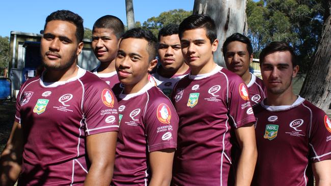 Payne Haas (second from left) wearing the Maroon jersey as a junior in 2014.